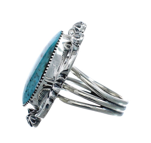 Native American Turquoise Sterling Silver Navajo Ring Size 6 AX128696